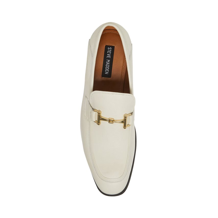 White Steve Madden Archee Leather Men's Loafers | PH 7846SVH